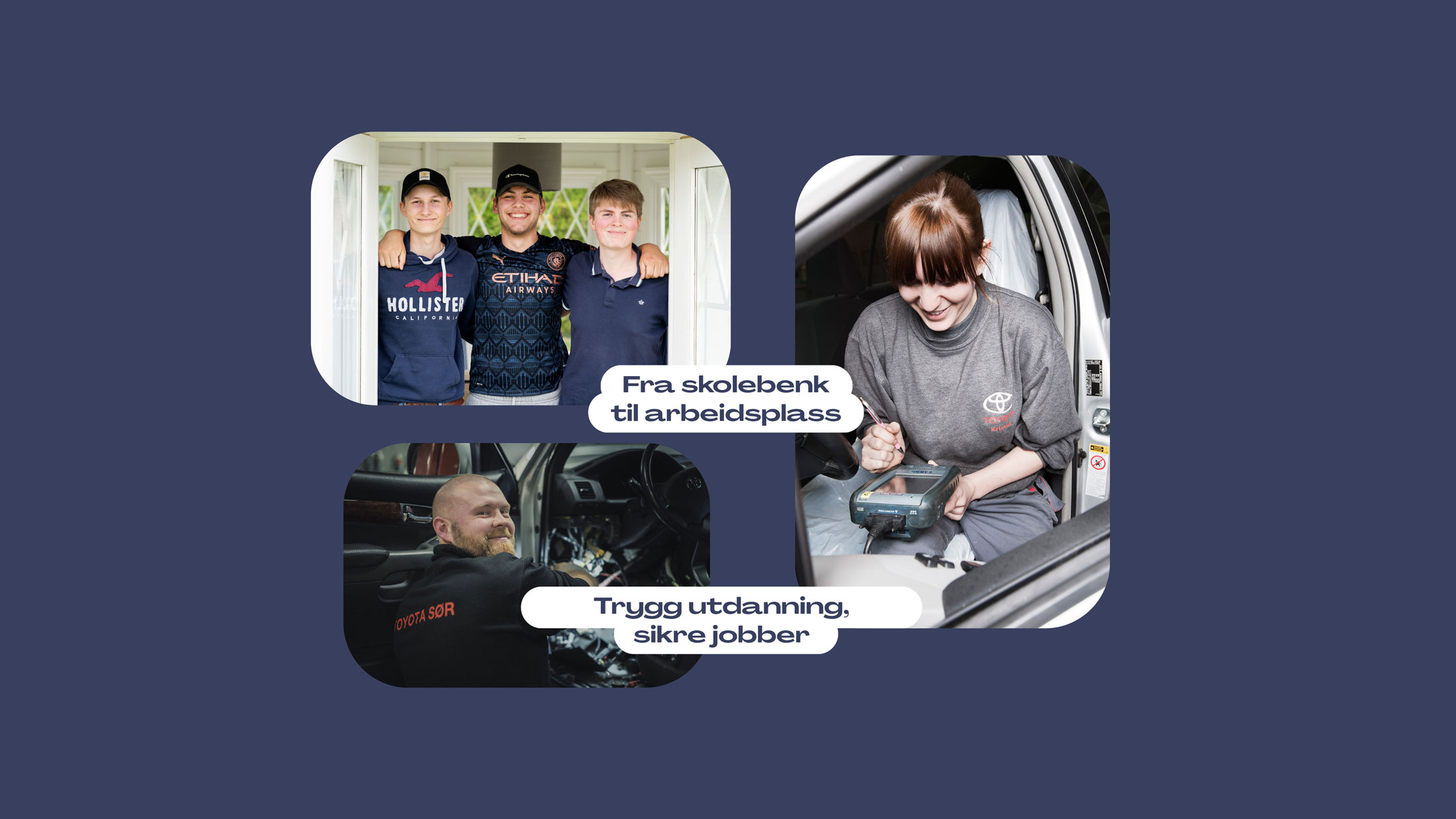 To personer i arbeid med bilmekanikk